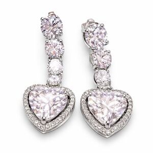 Sterling Silver and CZ stone Drop Earrings